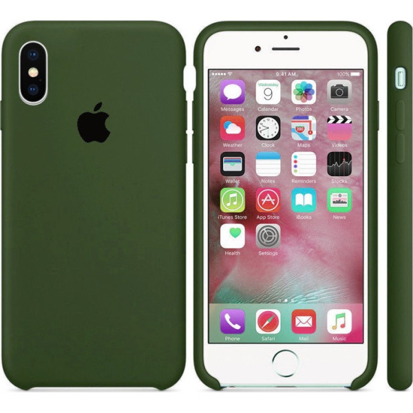 Силиконов Кейс за Apple iPhone XS, Тъмнозелен