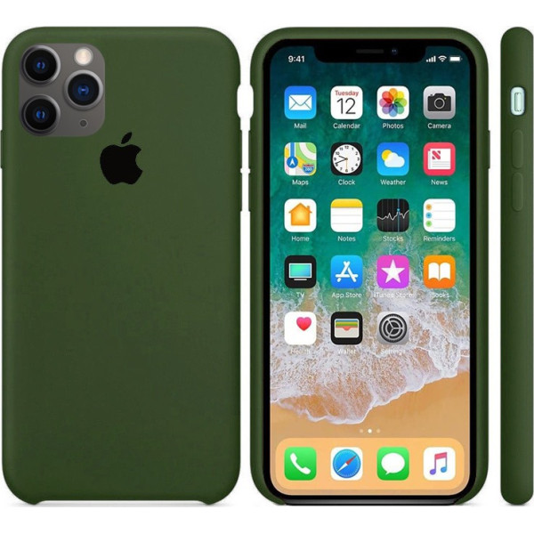 Силиконов Кейс за Apple iPhone 11 Pro Max, Тъмнозелен