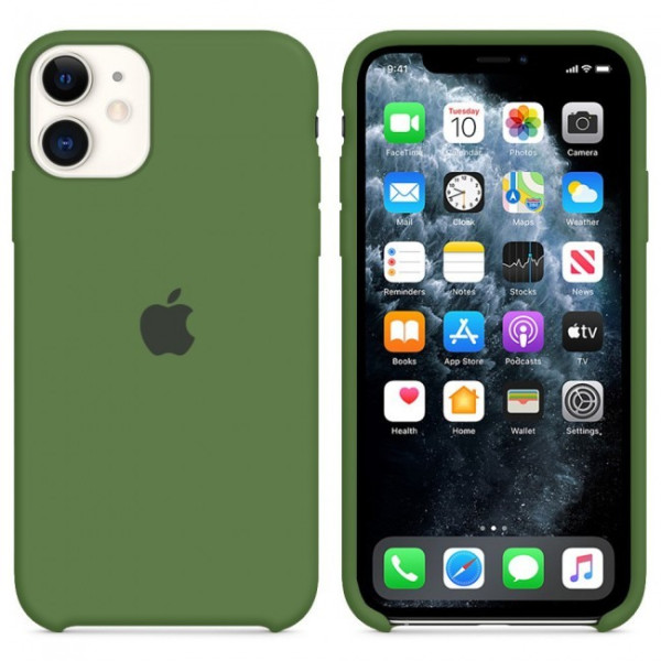 Силиконов Кейс за Apple iPhone 12, Тъмнозелен