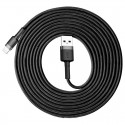 Зареждащ кабел/зарядно Baseus с Lightning за Apple iPhone, Бързо зареждане, 3 м, 2А, Черен/Сив