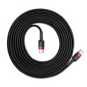 Зареждащ кабел/зарядно Baseus с 2 Type-C порта, Супер бързо зареждане, 2 м., 3А, Черен/Червен