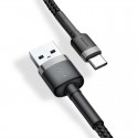 Зареждащ кабел/зарядно Baseus USB към Type-C, Бързо зареждане, 1 м, 3А, Черен/Сив