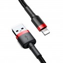 Зареждащ кабел/зарядно Baseus с Lightning за Apple iPhone, Бързо зареждане, 1 м, 2.4А, Черен/Червен