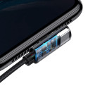Аудио кабел/зарядно Baseus за Apple iPhone с допълнителен вход за слушалки, 2А, 0.5 м., Черен