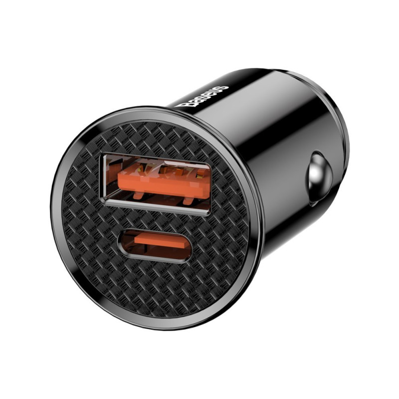 Зарядно устройство за автомобил Baseus Circular PPS, 30W, Type-C и USB Порта, Черен