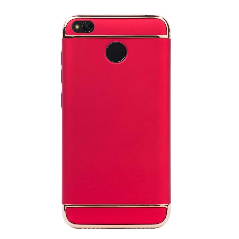 Луксозен кейс/калъф от 3 части за Xiaomi Redmi 4, Case, Твърд, Червен