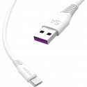 Кабел за зареждане и пренос на данни Dudao L2, USB към Type-C, 6А, 1м., Бял