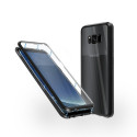 Магнитен 360° калъф от 2 части за Samsung Galaxy S8 Plus със стъкло отпред и отзад, Черен