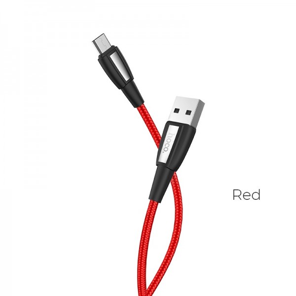 Кабел за зареждане HOCO X39, Micro USB, 3A, Червен