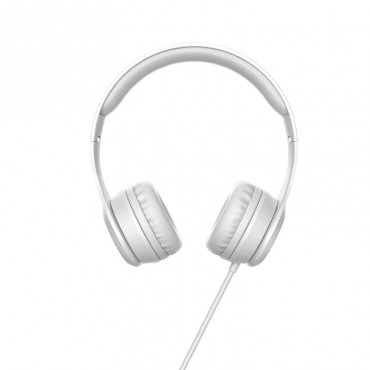 Слушалки Hoco W21 с кабел, Тип On-ear, Сгъваеми, Hi-Fi Стерео, Бели