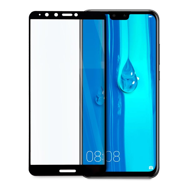 OG стъклен протектор за цял дисплей за Huawei Y9 (2018), Hicute, Цяло лепило, Черен