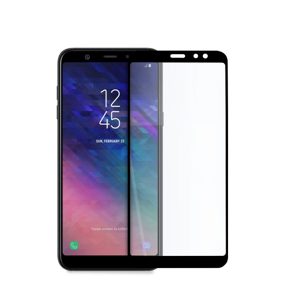 OG стъклен протектор за цял дисплей за Samsung Galaxy А6 Plus (2018), Hicute, Цяло лепило, Черен