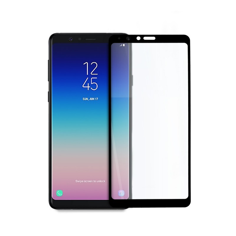 5D стъклен протектор за цял дисплей за Samsung Galaxy А8 Star/A9 Star (2018), Hicute, Цяло лепило, Черен