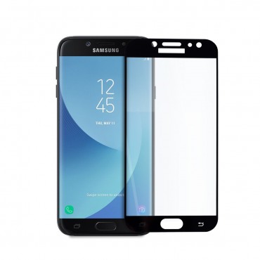 5D стъклен протектор за цял дисплей за Samsung Galaxy J7 (2017), Hicute, Цяло лепило, Черен