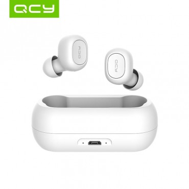 Безжични Слушалки QCY TWS T1C-RX с Външна Батерия за Зареждане, Bluetooth 5.0, Бели