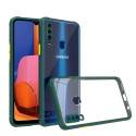 Удароустойчив Кейс за Samsung Galaxy A20s, Гумирани краища, Прозрачен, Защита за камерата, Тъмнозелен