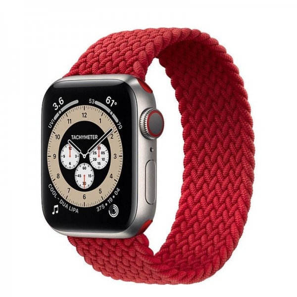 Текстилна каишка за Apple Watch 44мм, Червена