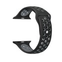 Силиконова каишка с дупки Apple Watch 42мм, Черна/Сива