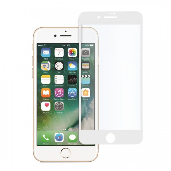 Стъклен Протектор за Apple iPhone 7 Plus, Бял