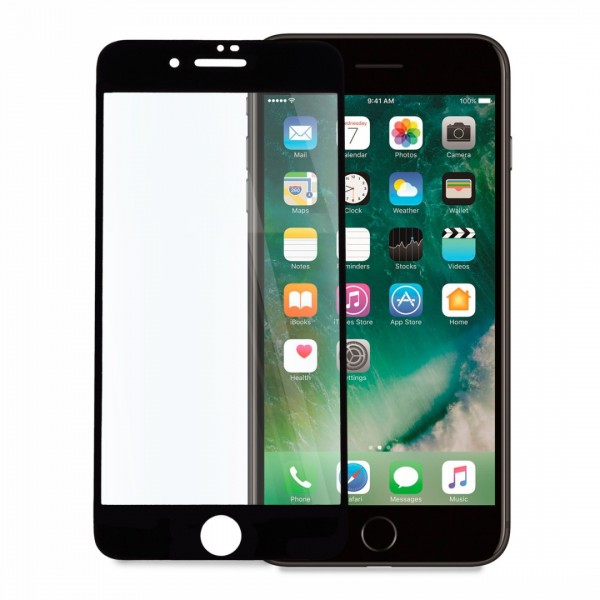 Стъклен Протектор за Apple iPhone 7 Plus, 9D, Черен