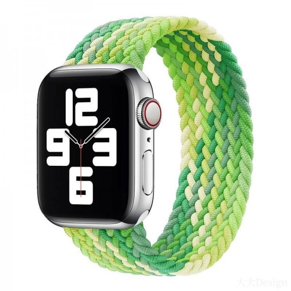 Текстилна каишка за Apple Watch 44мм, Зелена/Жълта