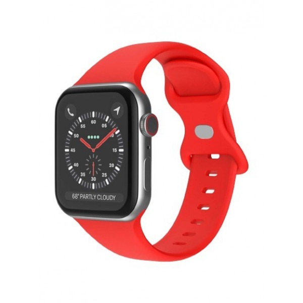 Силиконова каишка Apple Watch 44мм, Червена