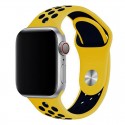 Силиконова каишка с дупки Apple Watch 42мм, Жълта/Черна