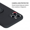 Силиконов Кейс за Apple iPhone 13 Pro, Защита за камерата, Ринг за стойка, Черен