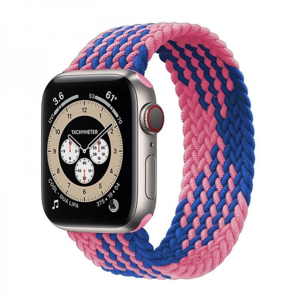 Текстилна каишка за Apple Watch 38мм, Розова/Синя