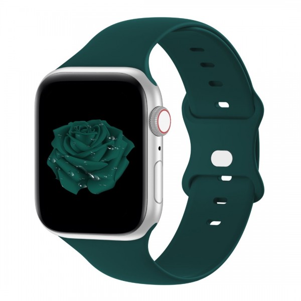 Силиконова каишка Apple Watch 40мм, Тъмнозелена