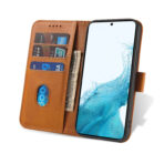 Кожен калъф за Samsung Galaxy S22 - Leather Wallet - Светлокафяв - Image 9