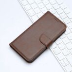 Кожен калъф за Huawei Nova Y70 - Leather Wallet - Тъмнокафяв - Image 5
