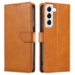 Кожен калъф за Samsung Galaxy S23 - Leather Wallet - Светлокафяв