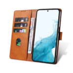 Кожен калъф за Samsung Galaxy S23 - Leather Wallet - Светлокафяв - Image 8