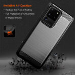 Силиконов Кейс за Samsung Galaxy S20 Ultra 4G / S20 Ultra 5G - Carbon Silicone - Черен - Image 2