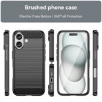 Силиконов Кейс за iPhone 16 - Carbon Silicone - Черен - Image 2