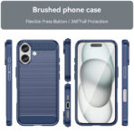 Силиконов Кейс за iPhone 16 - Carbon Silicone - Син - Image 2