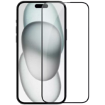 Стъклен Протектор за iPhone 15 Plus - 9D Tempered Glass - Черен