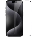 Стъклен Протектор за iPhone 15 Pro Max - 9D Tempered Glass - Черен