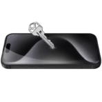 Стъклен Протектор за iPhone 15 Pro Max - 9D Tempered Glass - Черен - Image 2