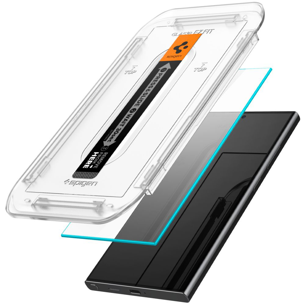 Staklen Protektor Spigen Glas.tR EZ-FIT (2 pack) za Samsung Galaxy S24 Ultra - Prozrachen - 3 Стъклен Протектор Spigen Glas.tR EZ-FIT (2 бр.) за Samsung Galaxy S24 Ultra - Прозрачен - Image 3