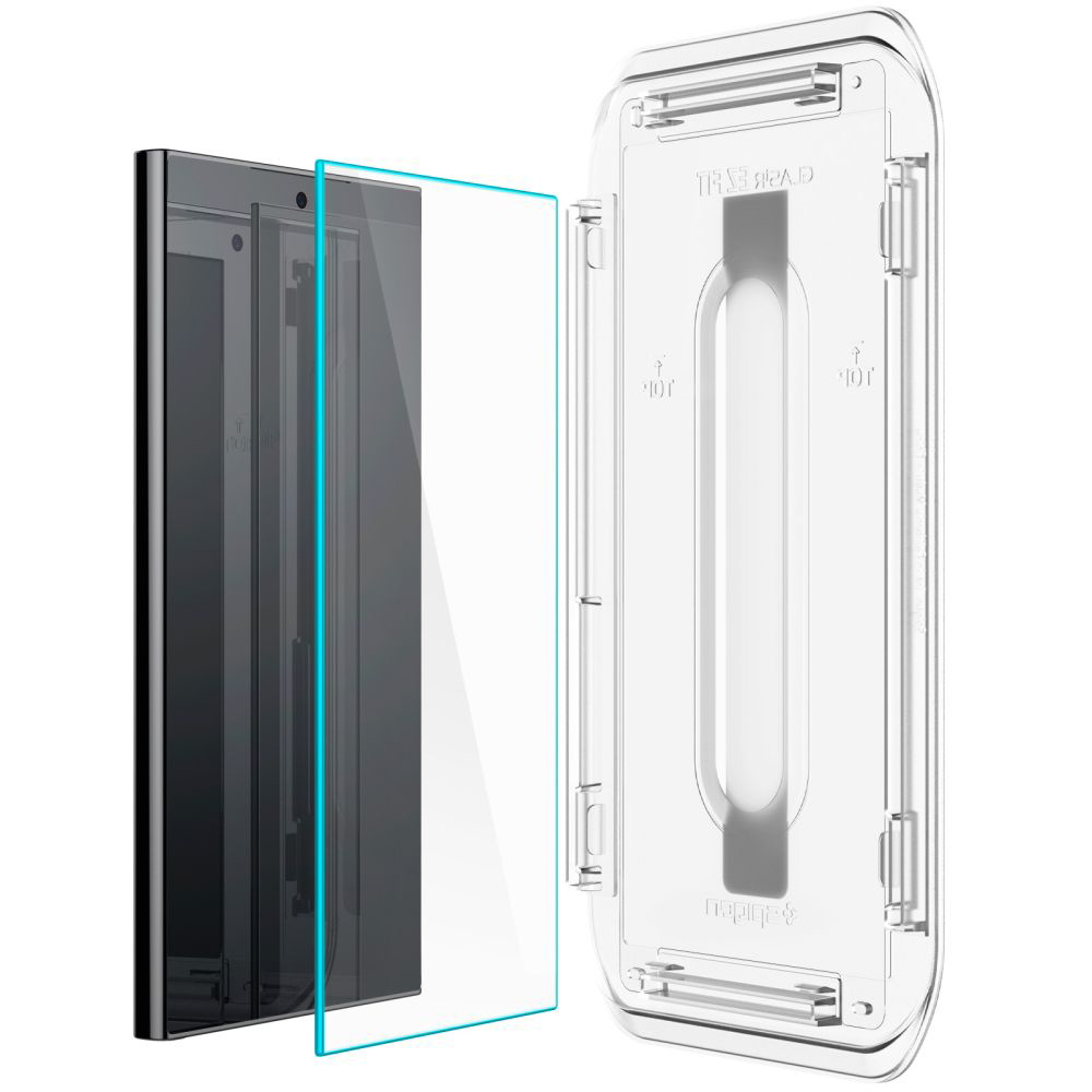 Staklen Protektor Spigen Glas.tR EZ-FIT (2 pack) za Samsung Galaxy S24 Ultra - Prozrachen - 4 Стъклен Протектор Spigen Glas.tR EZ-FIT (2 бр.) за Samsung Galaxy S24 Ultra - Прозрачен - Image 4