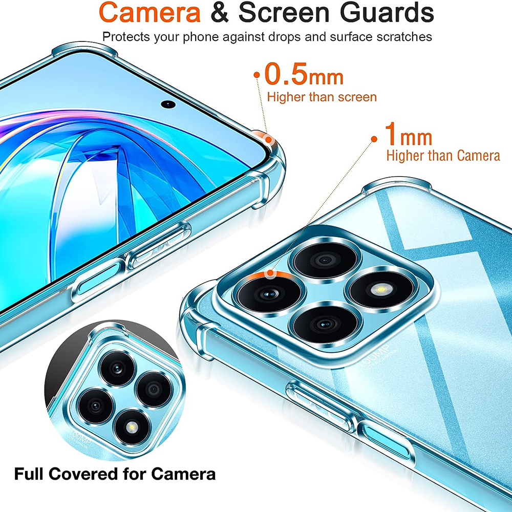 Kalaf za Honor X8a - Techsuit Shockproof Clear Silicone - Smartphosis - Clear - 4 Силиконов Кейс за Honor X8a - Shockproof - Прозрачен - Image 4