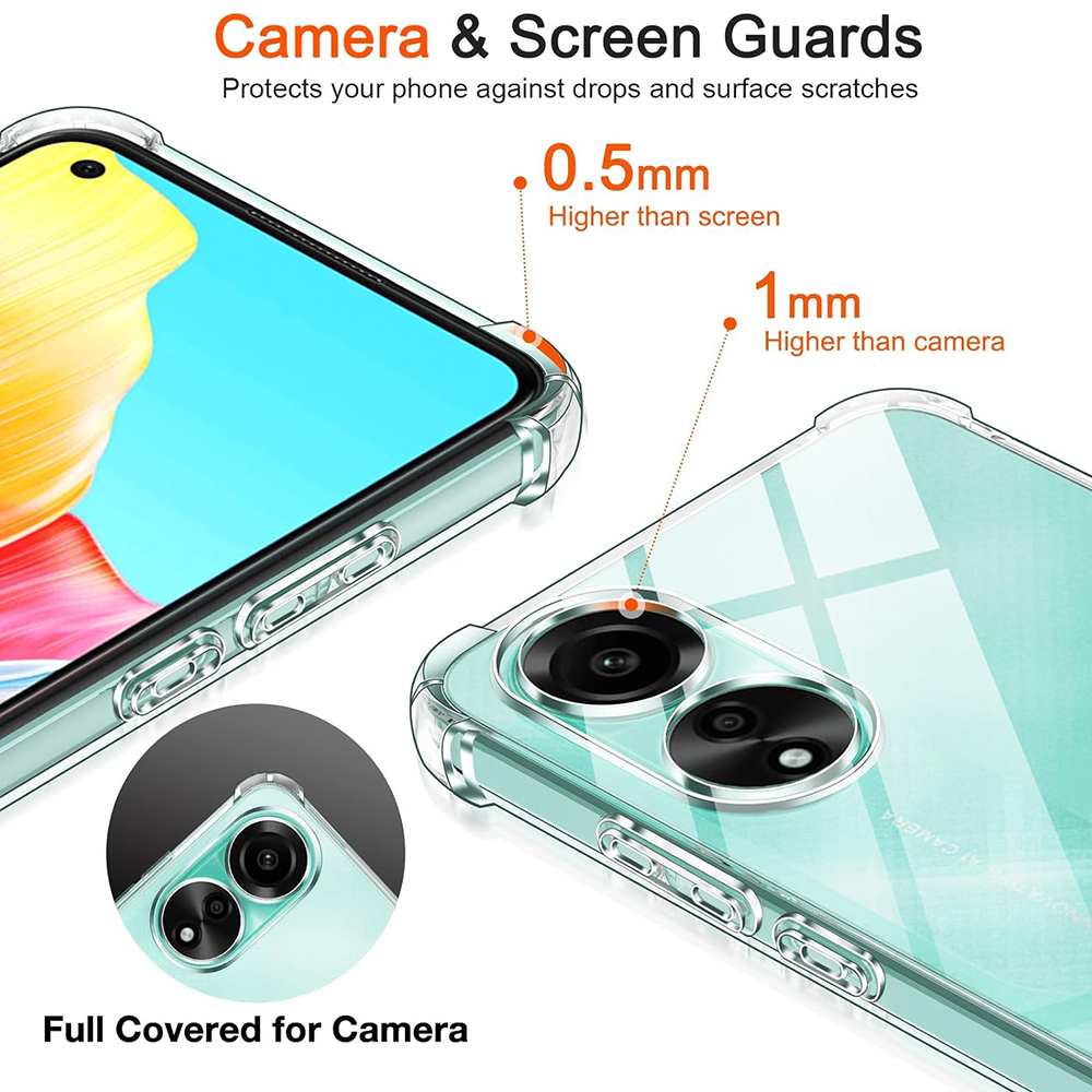 Kalaf za Oppo A78 4G - Techsuit Shockproof Clear Silicone - Smartphosis - Clear - 4 Силиконов Кейс за Oppo A78 4G - Shockproof - Прозрачен - Image 4