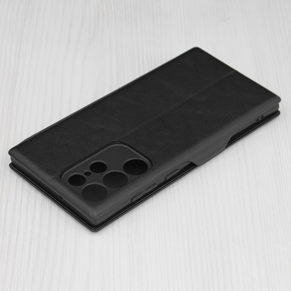 394426 Кожен Калъф за Samsung Galaxy S22 Ultra 5G - Safe Wallet Plus - Черен - Image 3