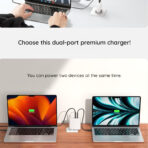 Мрежово Зарядно Устройство Spigen Arcstation Pro (1402) - 2x Type-C - GaN - 140W - Бял - Image 4